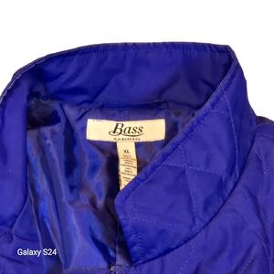Bass Quilted Barn Jacket Women's XL Full Zip Long‎ Sleeve Blue Pockets